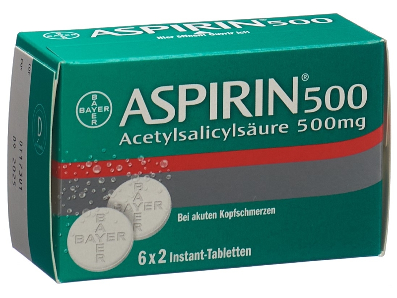 ASPIRINE comprimés instantanés 500mg 6 x 2 pièces