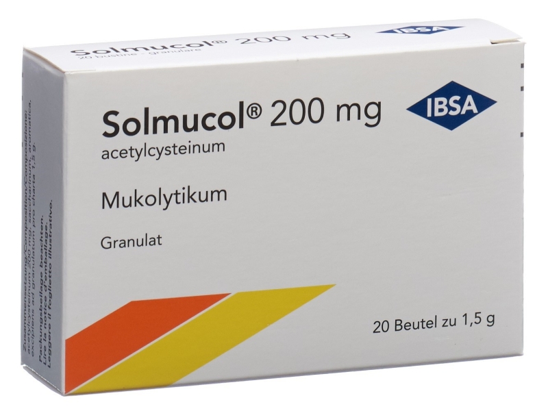 SOLMUCOL Granulat 200 mg ohne Zucker 20 Beutel 1.5 g