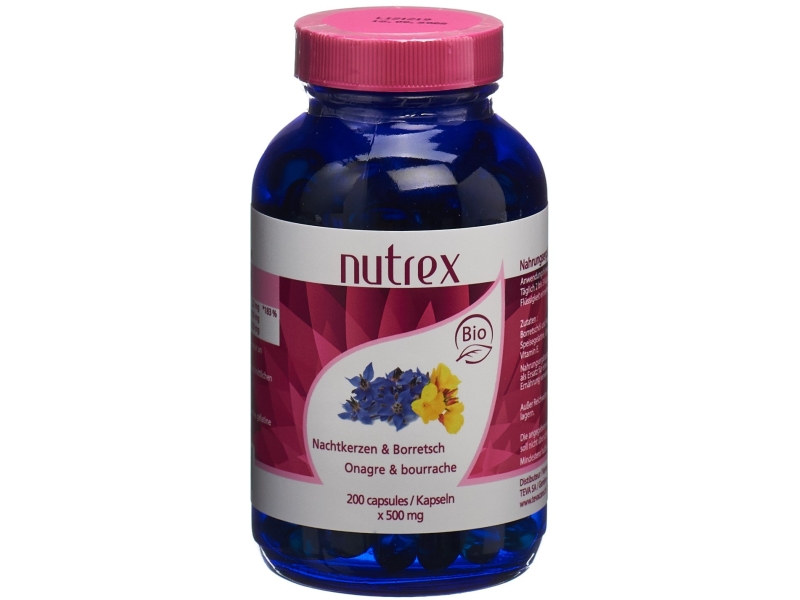 NUTREX Onagre bourrache capsules 500 mg bio 200 pièces